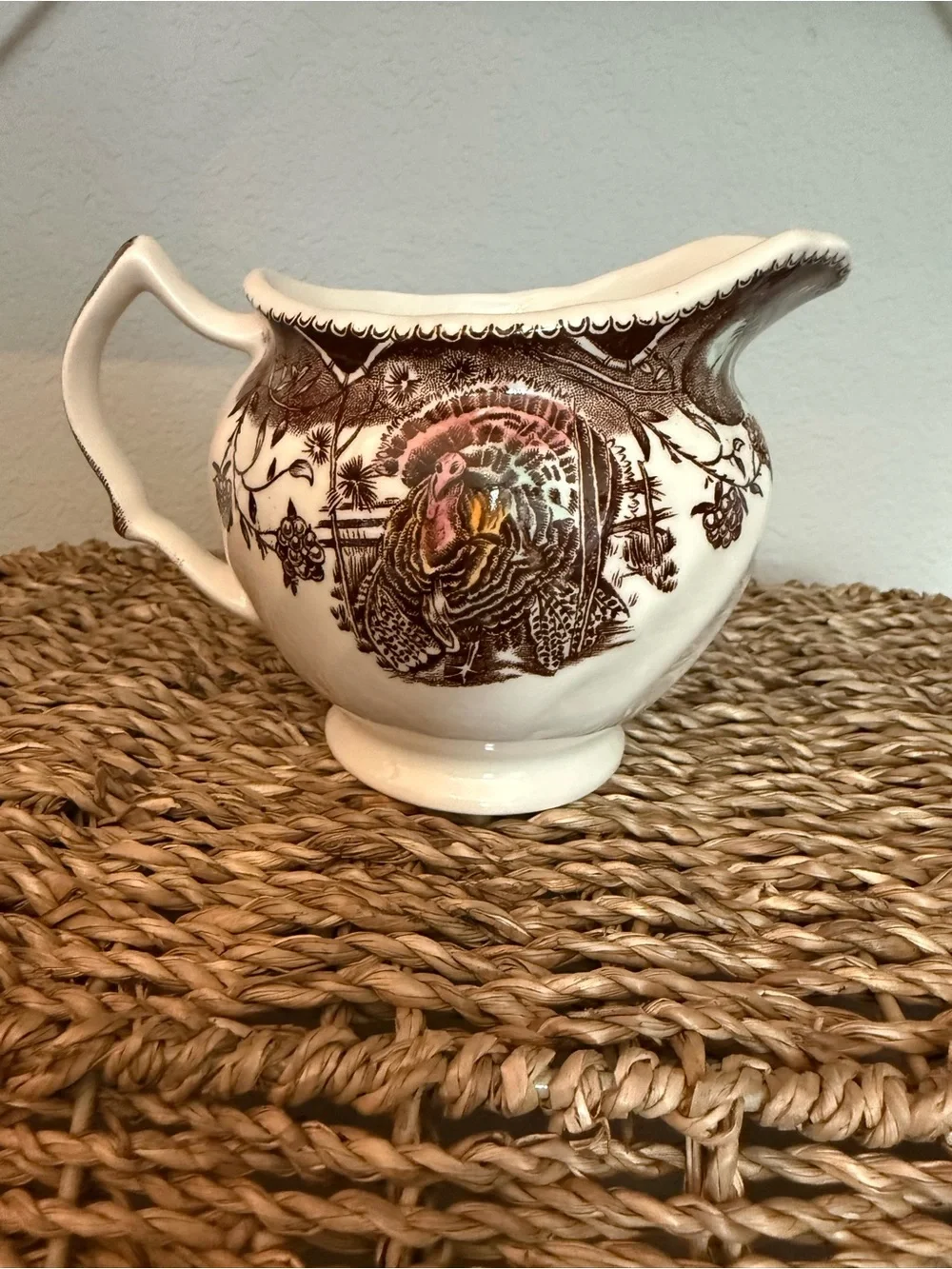 Vintage Johnson Brothers His Majesty Creamer Pitcher Turkey Thanksgiving